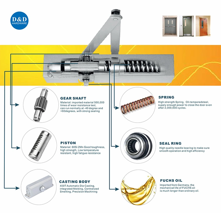 CE Fire Rated Automatic Safety Spring Hold Open Door Closer